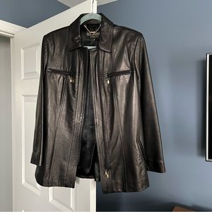 St. John by Marie Gray Leather Jacket M